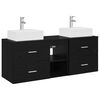 vidaXL Ensemble d'armoire de salle de bain 3 pc Noir