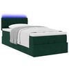 vidaXL Lit ottoman avec matelas et LED Vert fonc&eacute; 90x200cm velours
