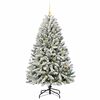 vidaXL Sapin de Noël artificiel Vert et blanc 150 cm PVC et métal