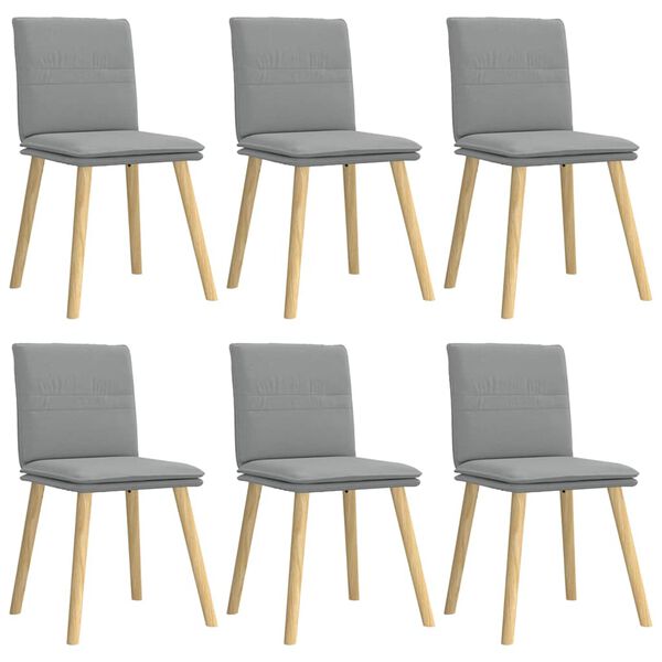 vidaXL Chaises &agrave; manger lot de 6 gris clair tissu