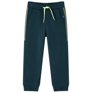 vidaXL Pantalon de surv&ecirc;tement enfants avec cordon de serrage vert mousse 92