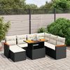 vidaXL Salon de jardin 8 pcs avec coussins noir r&eacute;sine tress&eacute;e