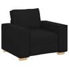 vidaXL Canap&eacute; 3 pcs Noir 220 x 80 x 84 cm Tissu en lin m&eacute;lang&eacute;