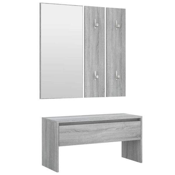 vidaXL Ensemble de meubles de couloir Sonoma gris Bois d'ingénierie