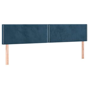 vidaXL T&ecirc;tes de lit 2 pcs Bleu fonc&eacute; 100x5x78/88 cm Velours