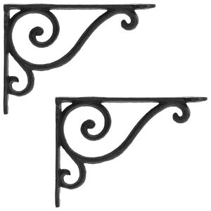 vidaXL Supports d'&eacute;tag&egrave;re murale 2 pc Noir 12 x 14 x 3 cm Acier