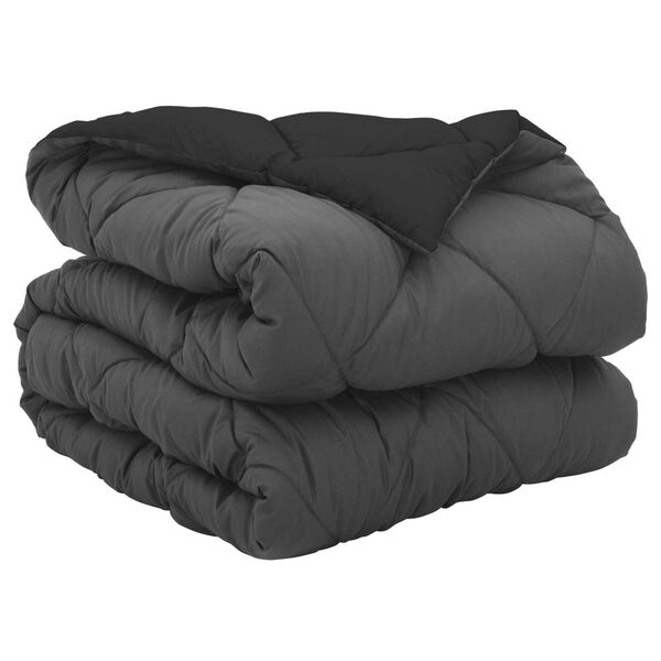 vidaXL Duvet complet toute l'ann&eacute;e Noir et anthracite 140 x 200 cm