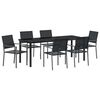 vidaXL Ensemble de salle &agrave; manger pour jardin 7 pcs Noir Rotin PE