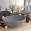 vidaXL Lavabo ovale de luxe Gris clair mat 40x33 cm Céramique