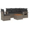 vidaXL Salon de jardin 6 pcs avec coussins gris r&eacute;sine tress&eacute;e