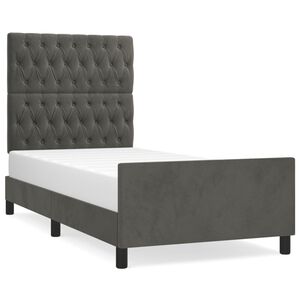 vidaXL Cadre de lit sans matelas gris fonc&eacute; 90x200 cm velours