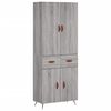 vidaXL Buffet haut Sonoma gris 69,5x34x180 cm Bois d'ing&eacute;nierie
