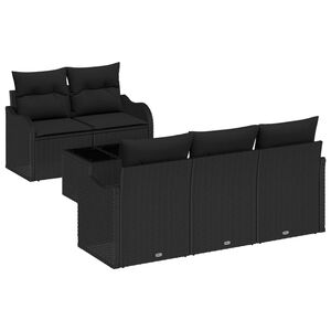 vidaXL Ensemble de canap&eacute; de jardin avec coussin 6 pcs Noir