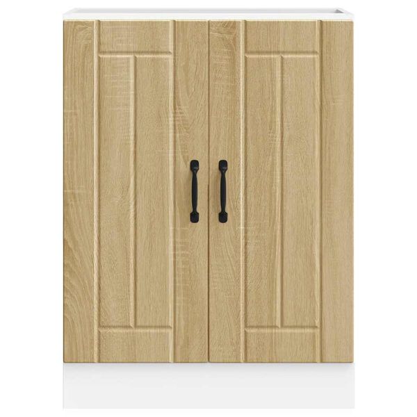 vidaXL Meuble de base de lavabo Lucca ch&ecirc;ne sonoma bois d'ing&eacute;nierie