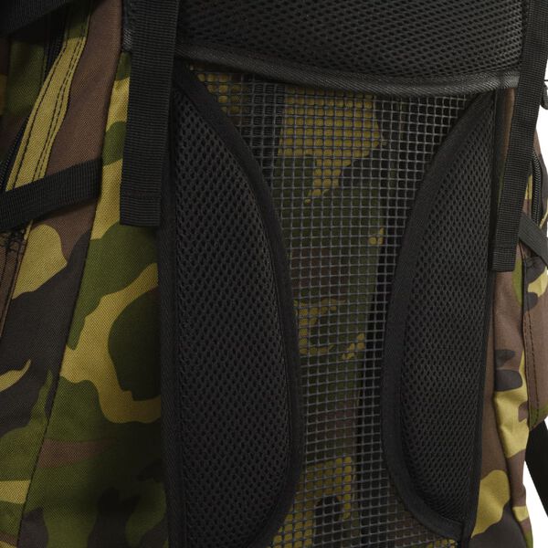 vidaXL Sac &agrave; dos de randonn&eacute;e vert camouflage 80 L tissu oxford