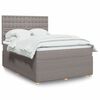 vidaXL Sommier &agrave; lattes de lit avec matelas Taupe 140x190 cm Tissu