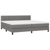 vidaXL Sommier &agrave; lattes de lit avec matelas Gris fonc&eacute; 200x200cm Tissu