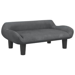 vidaXL Lit pour chien gris fonc&eacute; 70x40x24 cm velours