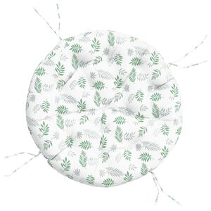vidaXL Coussin rond &agrave; motif de feuilles &Oslash; 100 x11 cm tissu oxford