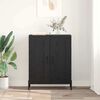 vidaXL Buffet Ch&ecirc;ne noir 69,5 x 34 x 90 cm Bois d'ing&eacute;nierie et fer