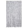 vidaXL Moustiquaire blanc et gris 118x220 cm chenille