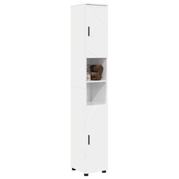 vidaXL Cabinet de salle de bain Blanc brillant 30 x 35 x 192 cm