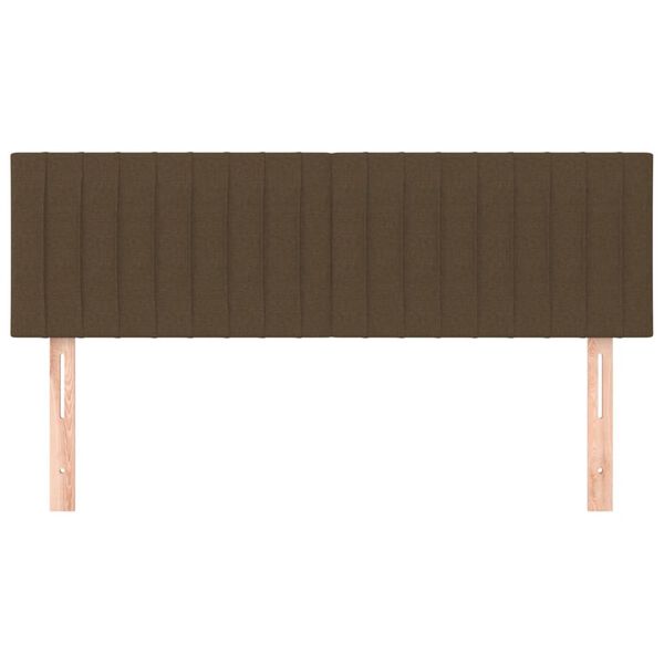 vidaXL T&ecirc;tes de lit Marron fonc&eacute; 144 x 5 x 78/88 cm Tissu