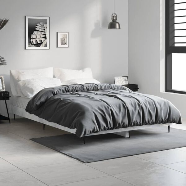 vidaXL Cadre de lit sans matelas gris béton 120x190 cm