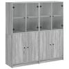 vidaXL Biblioth&egrave;que avec portes sonoma gris 136x37x142 cm