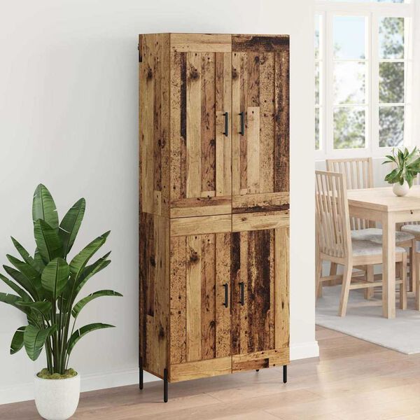 vidaXL Haut Armoire 2 pcs Bois Ancien Bois d'ing&eacute;nierie