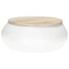vidaXL Table basse Blanc 68x68x30 cm Bois de manguier solide