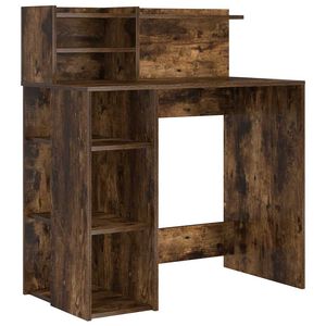 vidaXL Bureau Ch&ecirc;ne fum&eacute; 90 x 48 x 101,5 cm Bois d'ing&eacute;nierie