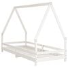 vidaXL Cadre de lit pour enfants blanc 90x200 cm bois de pin massif