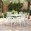 vidaXL Ensemble de salle &agrave; manger pour jardin 7 pcs Blanc Aluminium