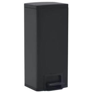 vidaXL Poubelle &agrave; p&eacute;dale anti-empreinte 30 L Noir Acier inoxydable