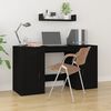 vidaXL Bureau avec armoire noir bois d'ing&eacute;nierie