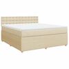 vidaXL Sommier &agrave; lattes de lit avec matelas Cr&egrave;me 180x200 cm Tissu