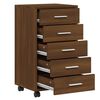 vidaXL Armoire &agrave; tiroirs avec roulettes Ch&ecirc;ne marron Bois d'ing&eacute;nierie