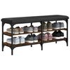 vidaXL Banc &agrave; chaussures ch&ecirc;ne fum&eacute; 102x32x47 cm bois d'ing&eacute;nierie
