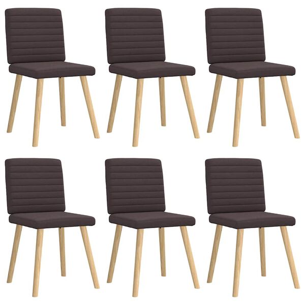 vidaXL Chaises &agrave; manger lot de 6 marron fonc&eacute; tissu