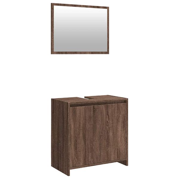 vidaXL Ensemble de meubles de salle de bain 2 pcs Ch&ecirc;ne marron