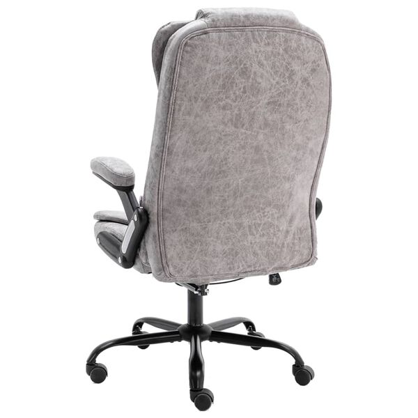 vidaXL Chaise de bureau gris clair similicuir daim