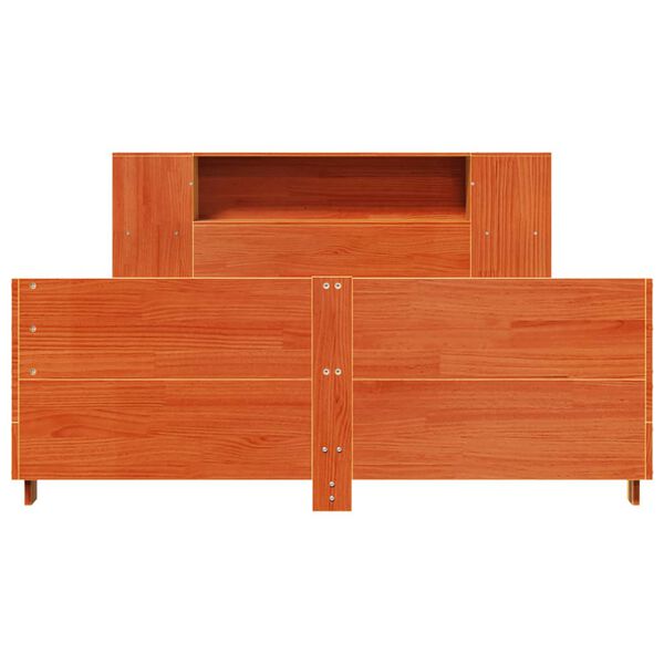 vidaXL Cadre de lit sans matelas cire marron 140x200cm bois pin massif