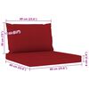 vidaXL Salon de jardin 11 pcs avec coussins Rouge bordeaux