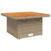 vidaXL Table de jardin beige 80x80x71 cm résine tressée et bois acacia