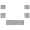 vidaXL Unit&eacute;s murales TV avec LED 6 pcs gris sonoma bois d'ing&eacute;nierie