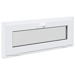 vidaXL Fen&ecirc;tre de sous-sol RISOR 100 x 40 cm PVC et verre Blanc