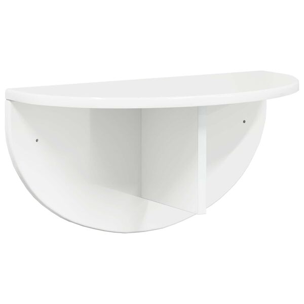 vidaXL &Eacute;tag&egrave;re Murale Blanc brillant 48 x 24 x 24 cm Bois d'ing&eacute;nierie