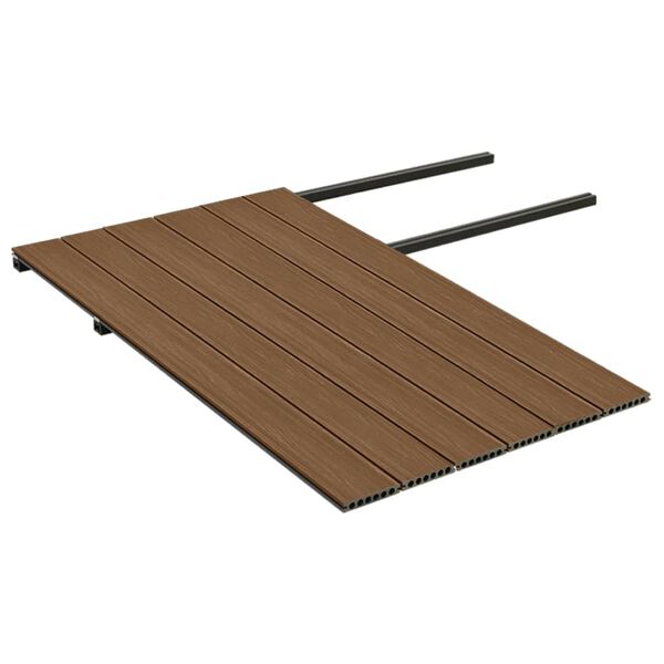 vidaXL Panneaux de terrasse et accessoires WPC Marron/gris 15 m&sup2; 4 m