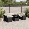vidaXL Salon de jardin 8 pcs avec coussins noir r&eacute;sine tress&eacute;e